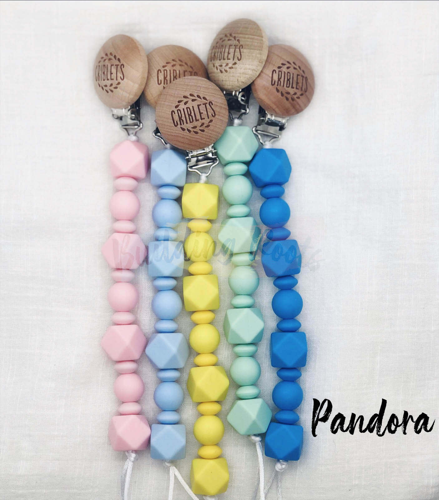 Chomps Silicone Pacifier Clip, PANDORA