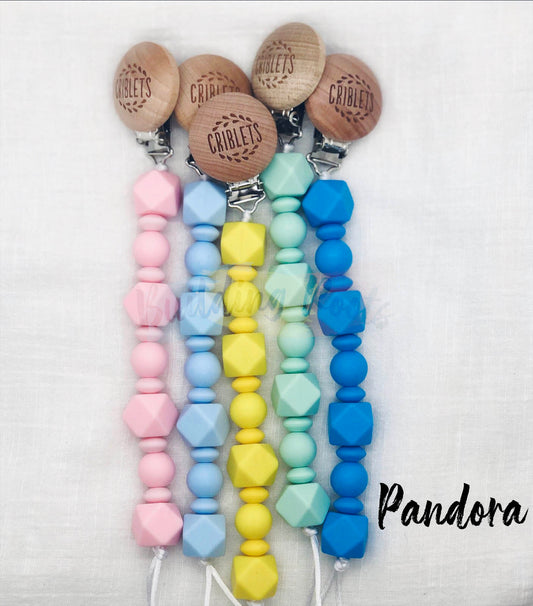 Chomps Silicone Pacifier Clip, PANDORA