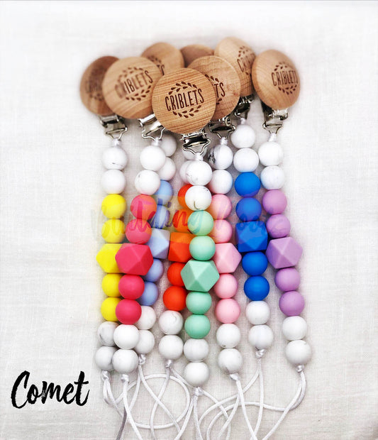 Chomps Silicone Pacifier Clip, COMET
