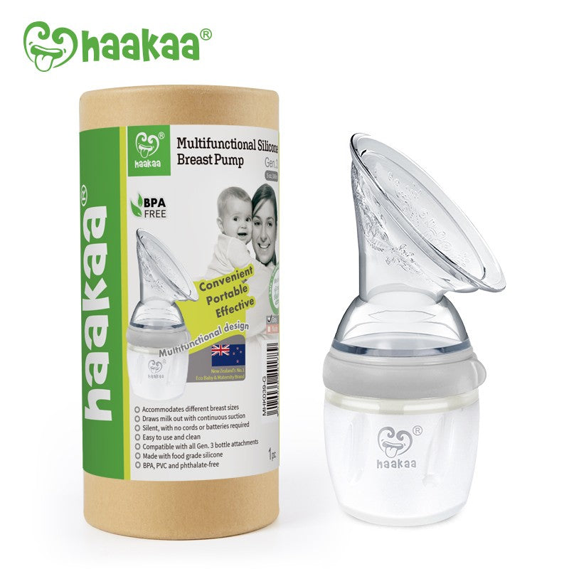 Haakaa Generation 3 Silicone Breast Pump, Grey (160 ML)