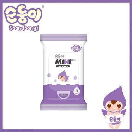 Soondoongi Premium Mini Wipes, Plain & Scented (5's x 10 packs)