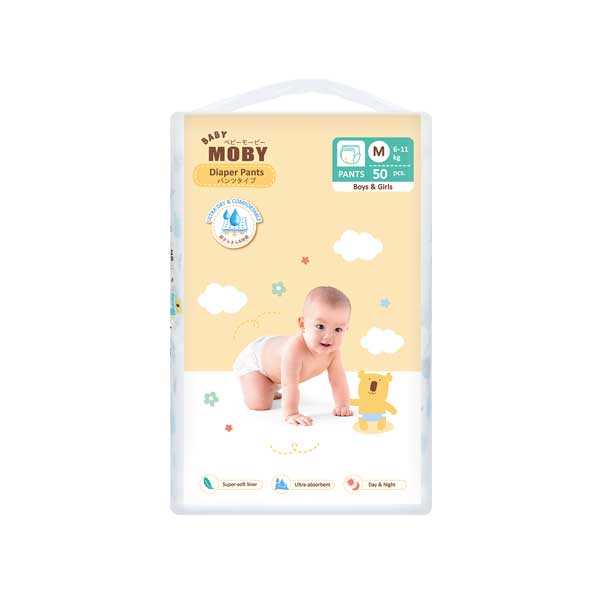 Baby Moby Chlorine Free Diaper Pants (Medium) - 50 pcs