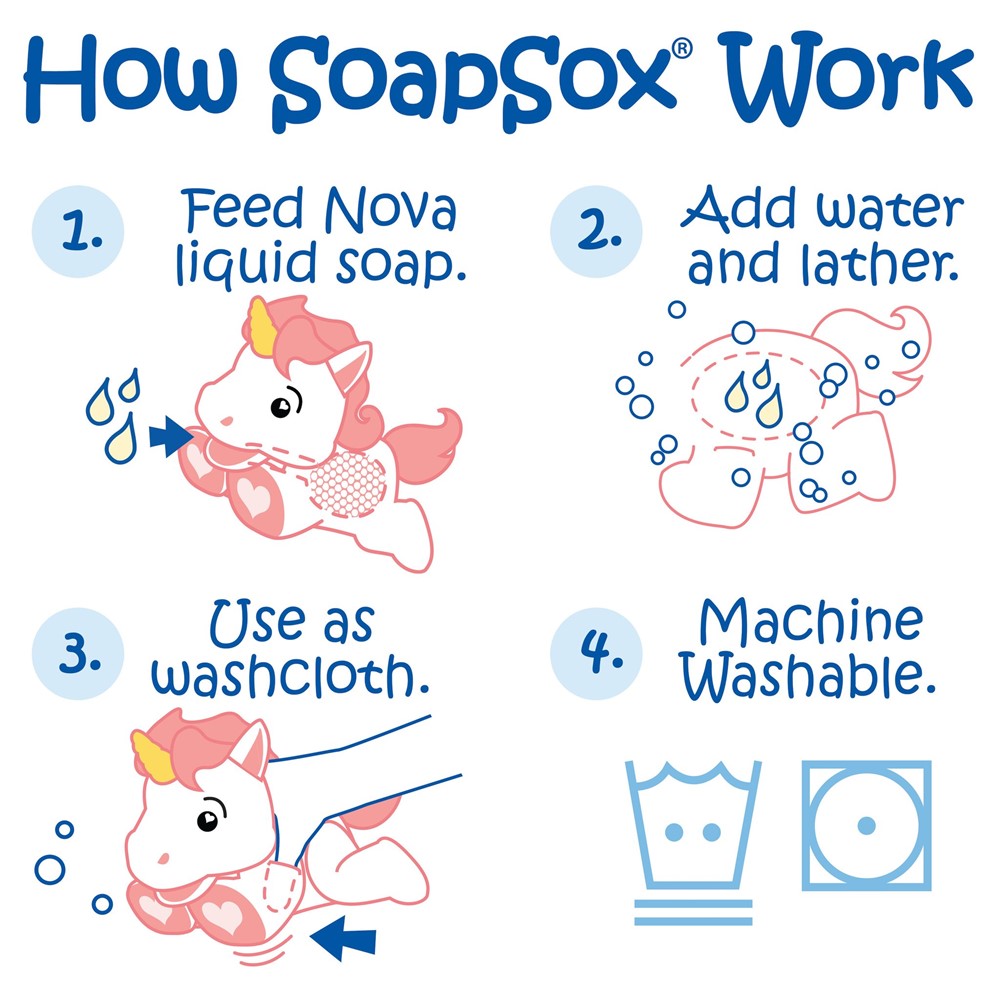 Soapsox Jr. 2in1 Bath Buddy - Nova the Unicorn