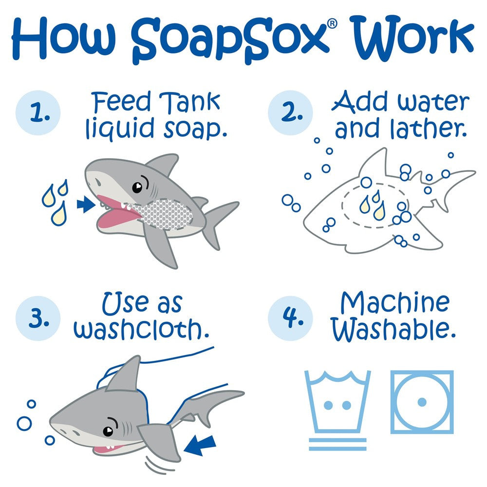 Soapsox Jr. 2in1 Bath Buddy - Tank the Shark