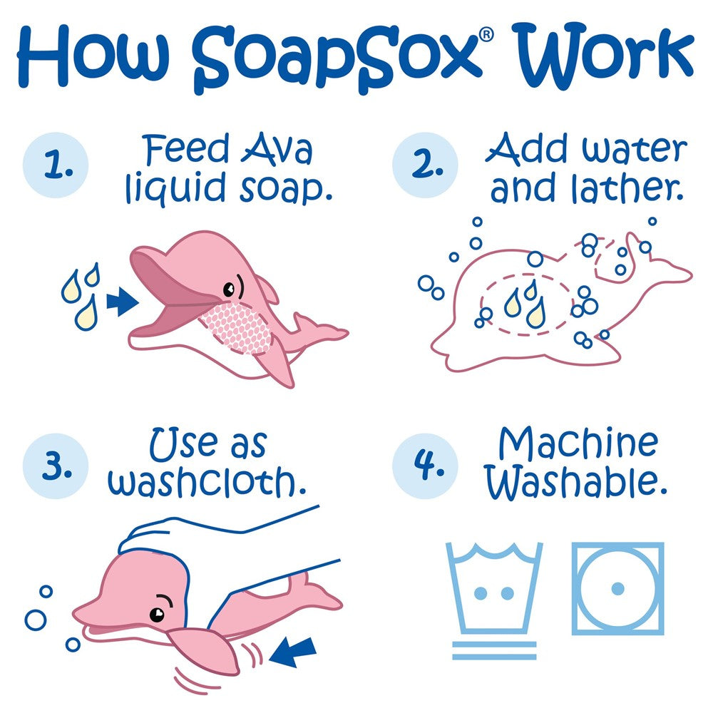 Soapsox Jr. 2in1 Bath Buddy - Ava the Dolphin