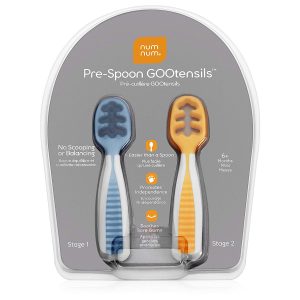 Numnum GOOtensil Self-feeding Pre-spoons (Set of 2) - Blue & Orange