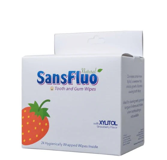 Sansfluo Natural Tooth & Gum Wipes (24 sachets)