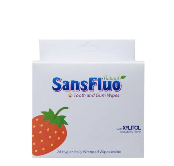 Sansfluo Natural Tooth & Gum Wipes (24 sachets)