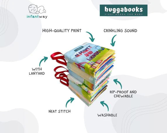 Infantway Huggabooks Early Learning Cloth Book Set