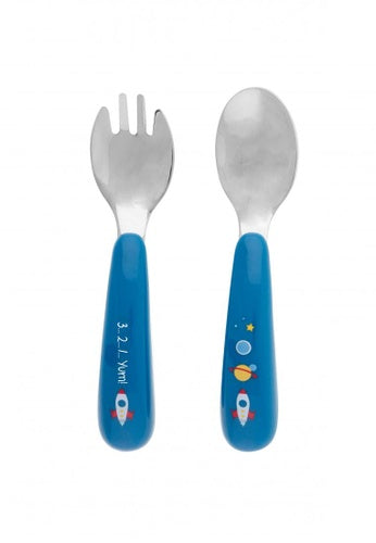 Stephen Joseph Utensil Set with Case (Spoon and Fork)
