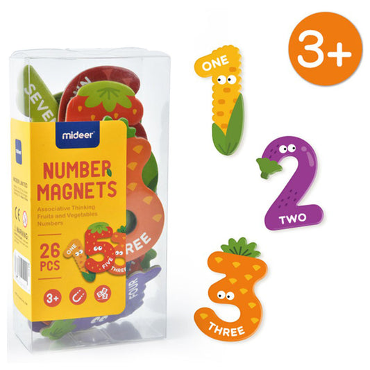 Mideer Number Magnets - 26 pcs (Fruits and Vegetables Number Magnets)