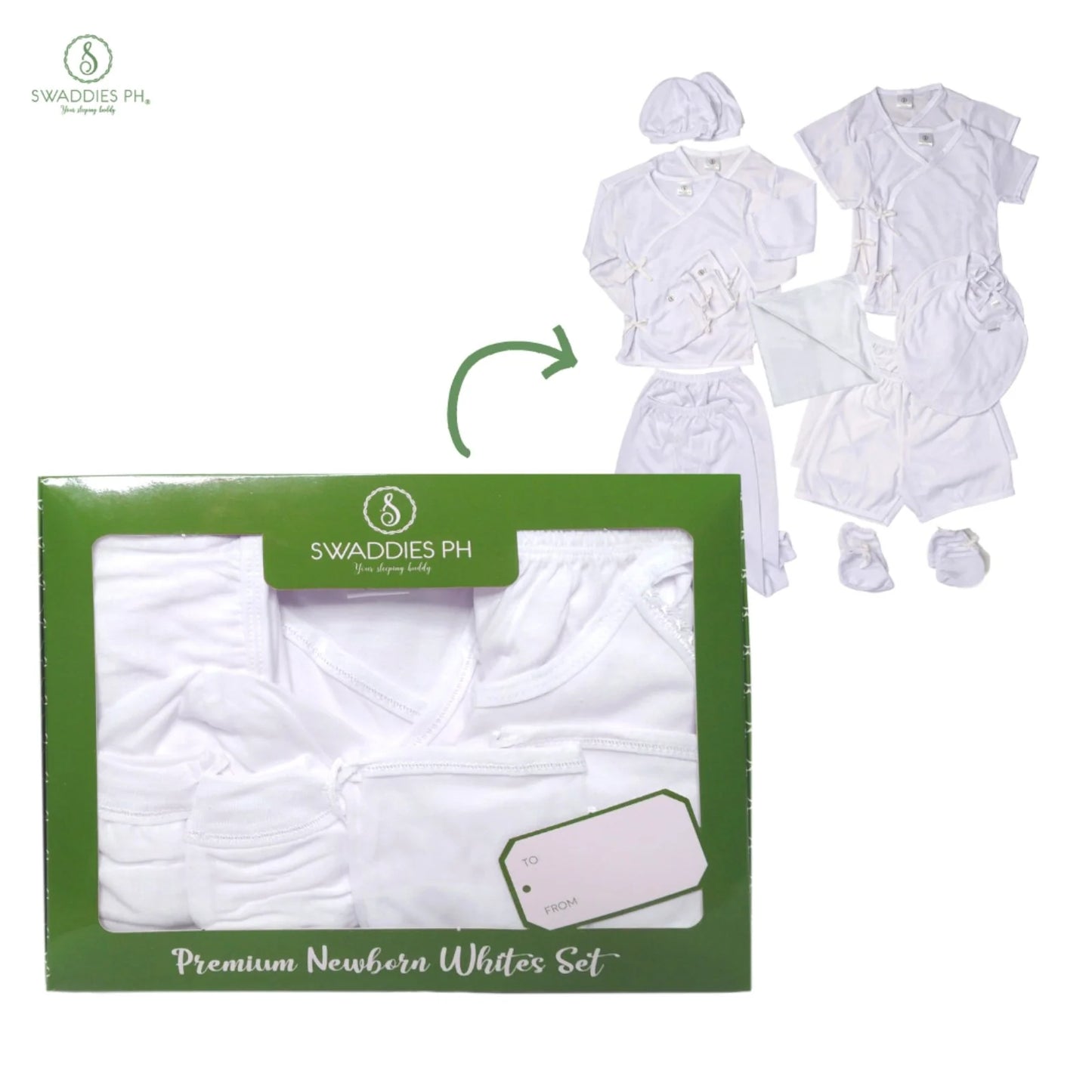 Swaddies Newborn Whites Set (21 pcs)